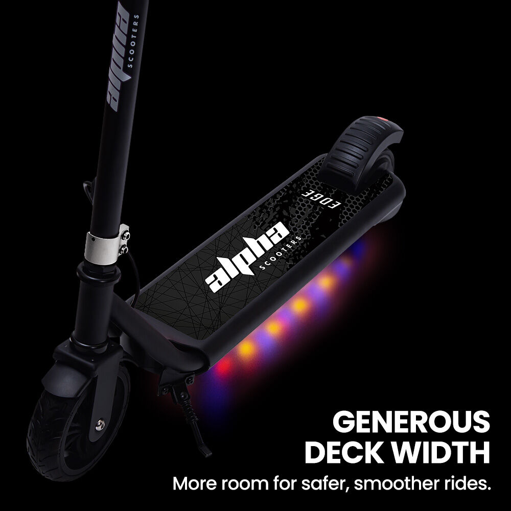 ALPHA Edge Electric Scooter Kids/Teens, 16km/h Max, Adjustable Height, UL Certified, AU Compliant, Dual V219-TRNESCAL2BKA