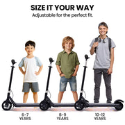 ALPHA Edge Electric Scooter Kids/Teens, 16km/h Max, Adjustable Height, UL Certified, AU Compliant, Dual V219-TRNESCAL2BKA