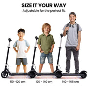 ALPHA Edge Electric Scooter Kids/Teens, 16km/h Max, Adjustable Height, UL Certified, AU Compliant, Dual V219-TRNESCAL2BKA