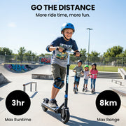 ALPHA Edge Electric Scooter Kids/Teens, 16km/h Max, Adjustable Height, UL Certified, AU Compliant, Dual V219-TRNESCAL2BLA