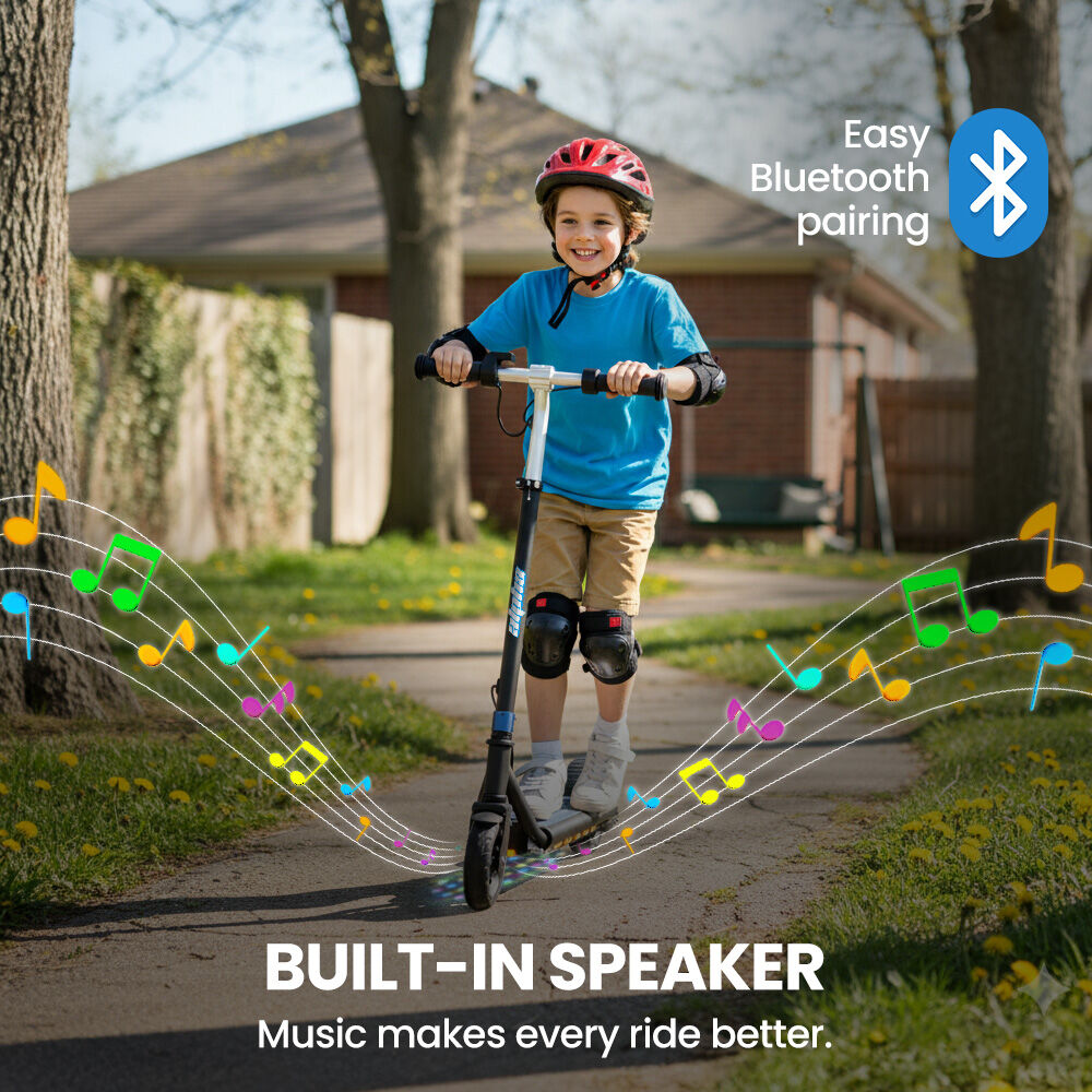 ALPHA Edge Electric Scooter Kids/Teens, 16km/h Max, Adjustable Height, UL Certified, AU Compliant, Dual V219-TRNESCAL2BLA