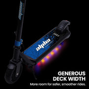 ALPHA Edge Electric Scooter Kids/Teens, 16km/h Max, Adjustable Height, UL Certified, AU Compliant, Dual V219-TRNESCAL2BLA