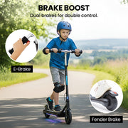 ALPHA Edge Electric Scooter Kids/Teens, 16km/h Max, Adjustable Height, UL Certified, AU Compliant, Dual V219-TRNESCAL2BLA