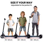 ALPHA Edge Electric Scooter Kids/Teens, 16km/h Max, Adjustable Height, UL Certified, AU Compliant, Dual V219-TRNESCAL2BLA