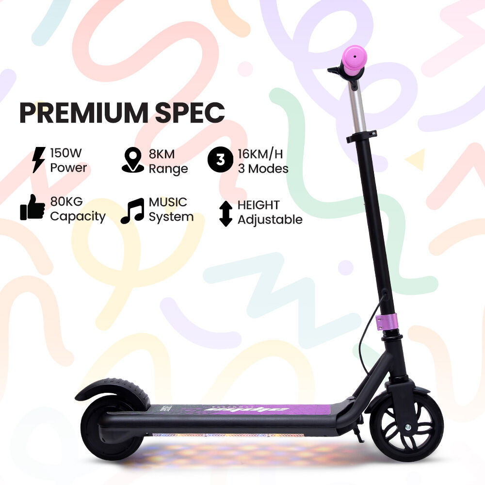 ALPHA Edge Electric Scooter Kids/Teens, 16km/h Max, Adjustable Height, UL Certified, AU Compliant, Dual V219-TRNESCAL2PKA