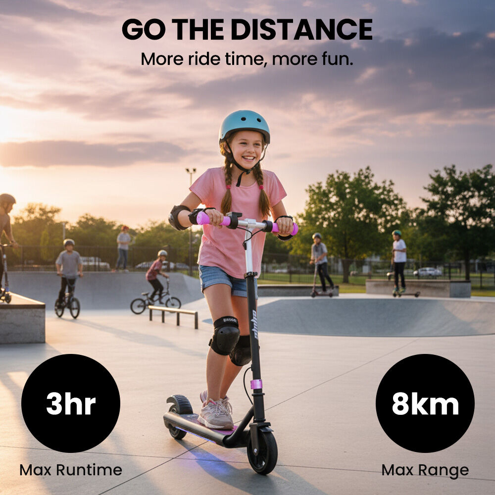 ALPHA Edge Electric Scooter Kids/Teens, 16km/h Max, Adjustable Height, UL Certified, AU Compliant, Dual V219-TRNESCAL2PKA