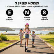 ALPHA Edge Electric Scooter Kids/Teens, 16km/h Max, Adjustable Height, UL Certified, AU Compliant, Dual V219-TRNESCAL2PKA
