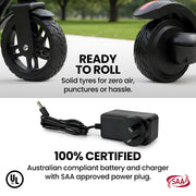 ALPHA Edge Electric Scooter Kids/Teens, 16km/h Max, Adjustable Height, UL Certified, AU Compliant, Dual V219-TRNESCAL2PKA