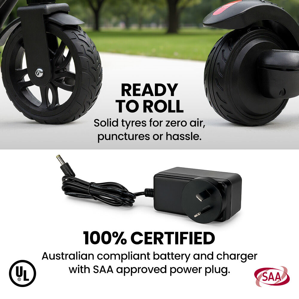 ALPHA Edge Electric Scooter Kids/Teens, 16km/h Max, Adjustable Height, UL Certified, AU Compliant, Dual V219-TRNESCAL2PKA