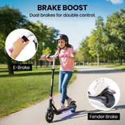 ALPHA Edge Electric Scooter Kids/Teens, 16km/h Max, Adjustable Height, UL Certified, AU Compliant, Dual V219-TRNESCAL2PKA