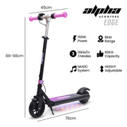 ALPHA Edge Electric Scooter Kids/Teens, 16km/h Max, Adjustable Height, UL Certified, AU Compliant, Dual V219-TRNESCAL2PKA