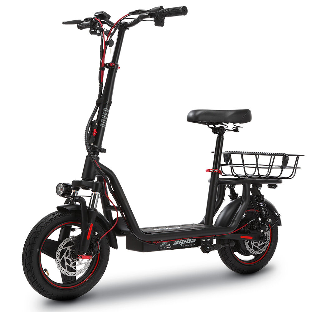 ALPHA Rover Electric Scooter with Seat, 500W 48V 25km/h 30km Range, 14-inch Tyres, Motorised Commuter V219-TRNESCAL8KRA