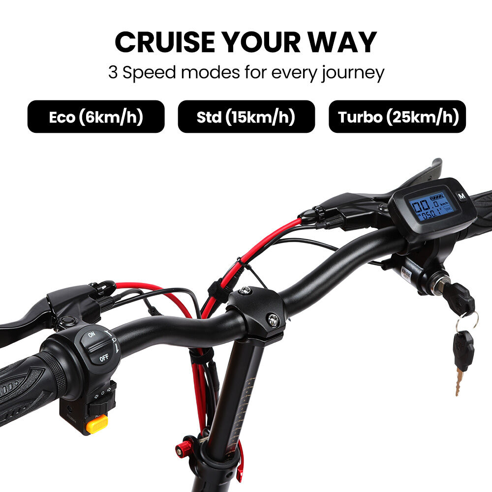 ALPHA Rover Electric Scooter with Seat, 500W 48V 25km/h 30km Range, 14-inch Tyres, Motorised Commuter V219-TRNESCAL8KRA