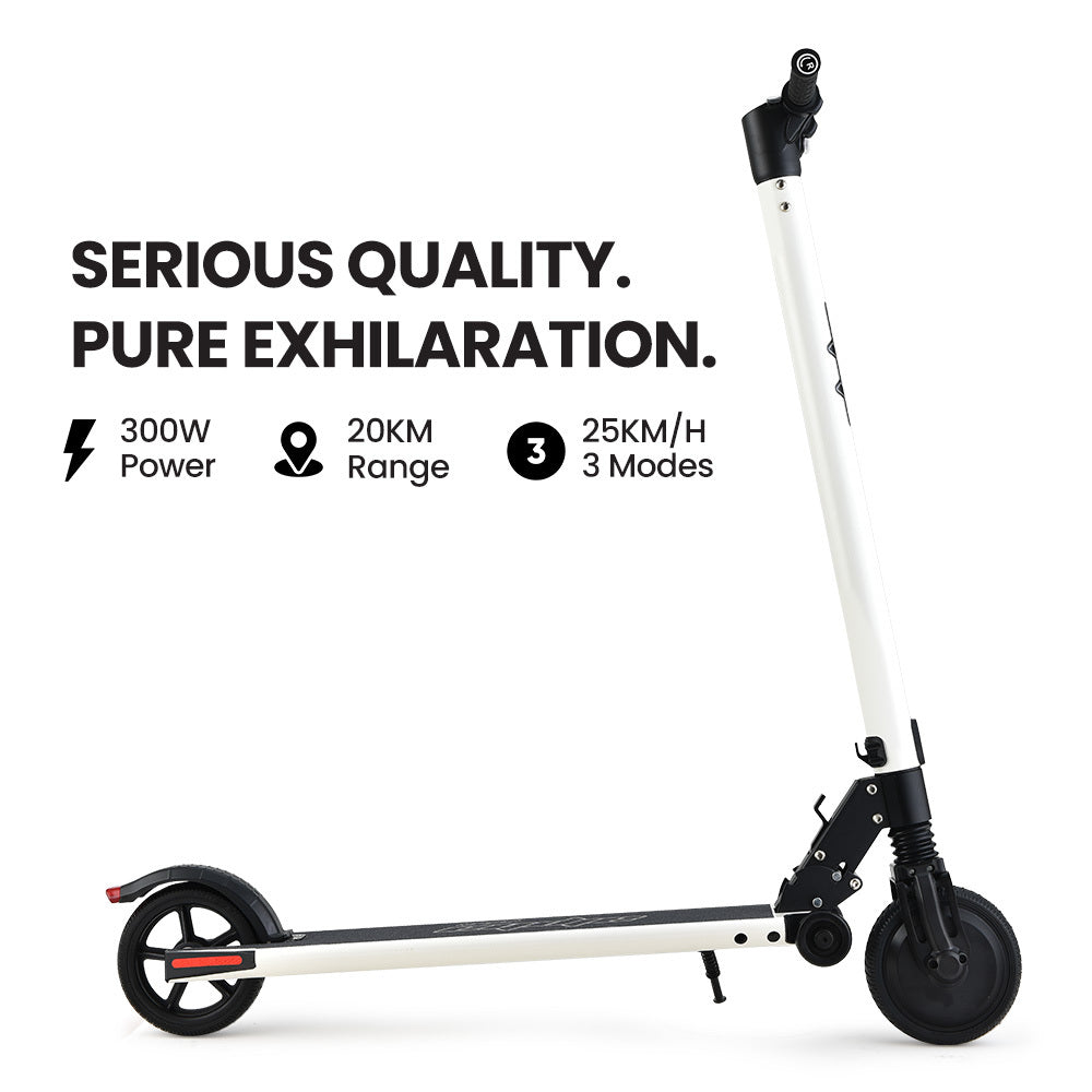 ALPHA Peak Electric Scooter 300W Power Up to 25km/h Adult Teens E-Scooter Easy Fold, White V219-TRNESCALA3WA