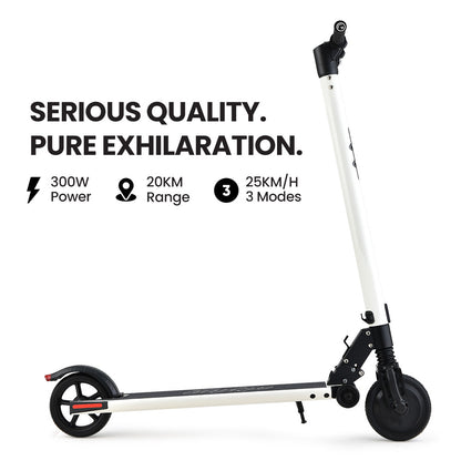 ALPHA Peak Electric Scooter 300W Power Up to 25km/h Adult Teens E-Scooter Easy Fold, White V219-TRNESCALA3WA