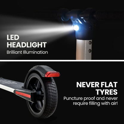 ALPHA Peak Electric Scooter 300W Power Up to 25km/h Adult Teens E-Scooter Easy Fold, White V219-TRNESCALA3WA