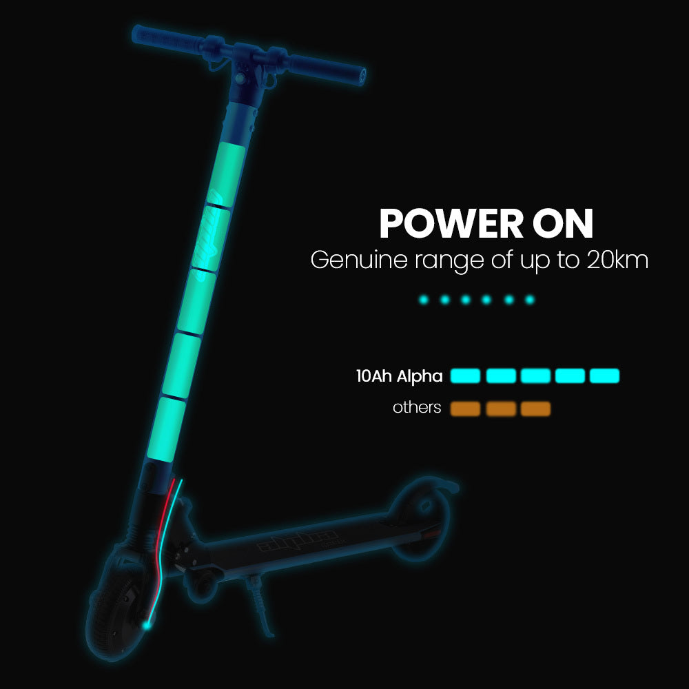 ALPHA Peak Electric Scooter 300W Power Up to 25km/h Adult Teens E-Scooter Easy Fold, White V219-TRNESCALA3WA