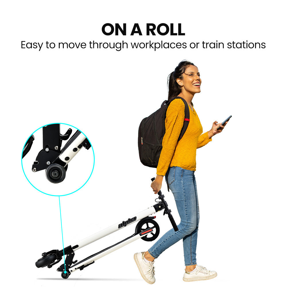 ALPHA Peak Electric Scooter 300W Power Up to 25km/h Adult Teens E-Scooter Easy Fold, White V219-TRNESCALA3WA