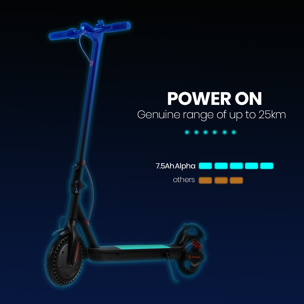 ALPHA Urban 8 Electric Scooter, Suspension, 25km Range, 8.5-Inch Wheels, Brushless Motor, Motorised Commuter V219-TRNESCALA4KA