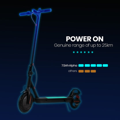 ALPHA Urban 8 Electric Scooter, Suspension, 25km Range, 8.5-Inch Wheels, Brushless Motor, Motorised Commuter V219-TRNESCALA4KA