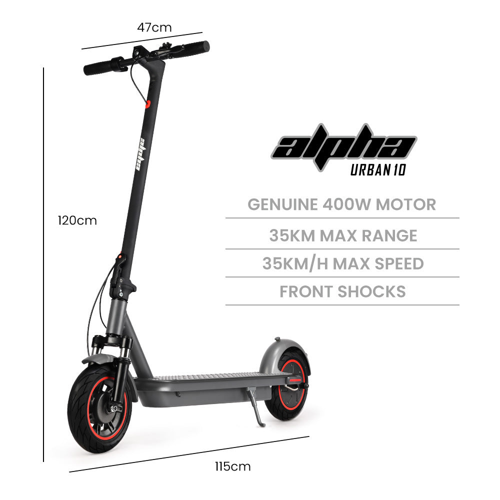 ALPHA Urban 10 Electric Scooter, 35km/h, Suspension, 35km Range, 10-Inch Wheels, Brushless Motor, Free APP, V219-TRNESCALA6GA
