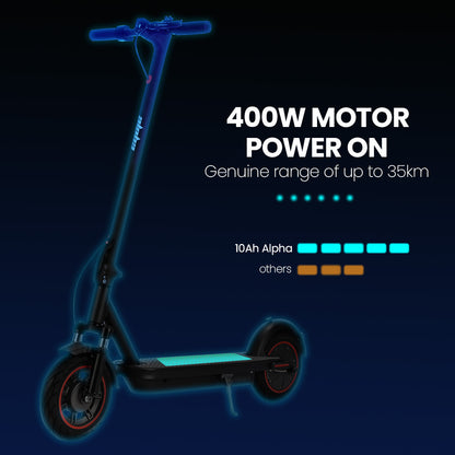 ALPHA Urban 10 Electric Scooter, 35km/h, Suspension, 35km Range, 10-Inch Wheels, Brushless Motor, Free APP, V219-TRNESCALA6KA