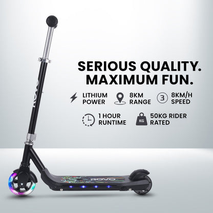 ROVO KIDS WhizKid Electric Scooter, Ages 5-11, Adjustable Height, AU Compliant, Lithium Battery, Brushless V219-TRNESCRVB1BA