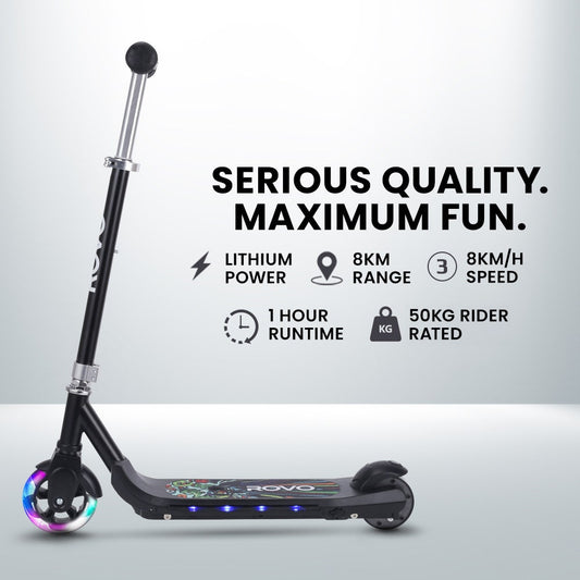 ROVO KIDS WhizKid Electric Scooter, Ages 5-11, Adjustable Height, AU Compliant, Lithium Battery, Brushless V219-TRNESCRVB1BA