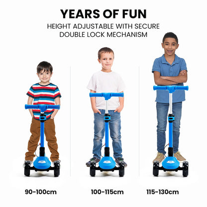 ROVO KIDS 3-Wheel Electric Scooter , Ages 3-8, Adjustable Height, AU Compliant, Lithium Battery, Blue V219-TRNESCRVM1BA