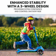 ROVO KIDS 3-Wheel Electric Scooter , Ages 3-8, Adjustable Height, AU Compliant, Lithium Battery, Blue V219-TRNESCRVM1BA