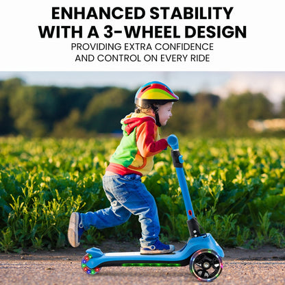 ROVO KIDS 3-Wheel Electric Scooter , Ages 3-8, Adjustable Height, AU Compliant, Lithium Battery, Blue V219-TRNESCRVM1BA