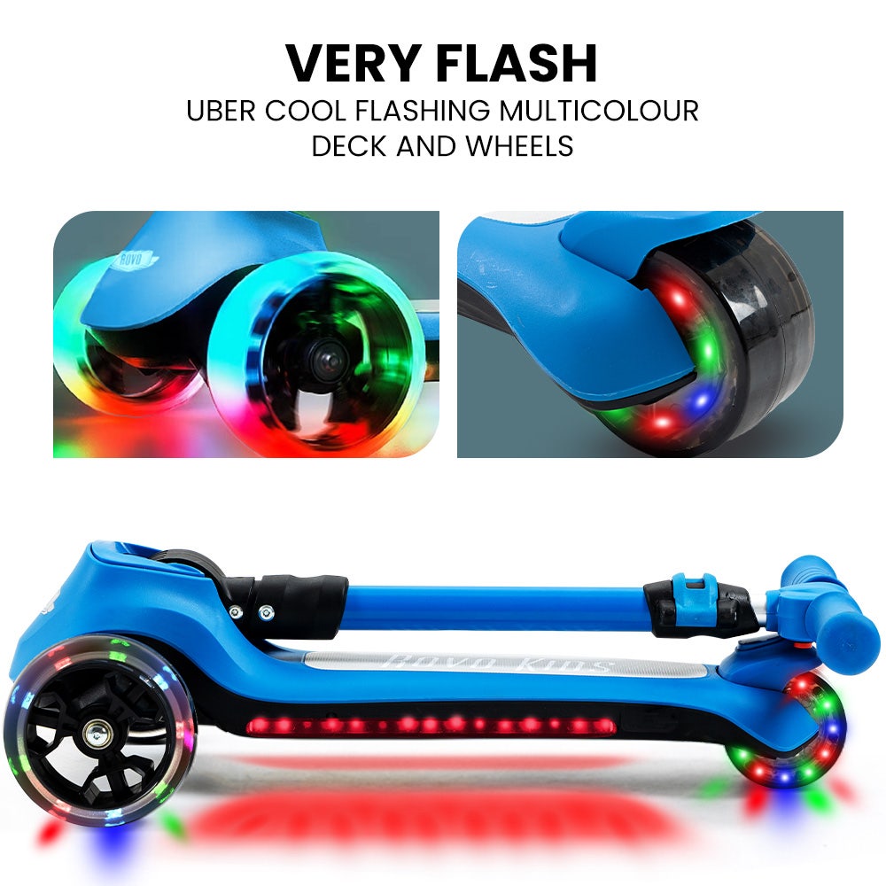 ROVO KIDS 3-Wheel Electric Scooter , Ages 3-8, Adjustable Height, AU Compliant, Lithium Battery, Blue V219-TRNESCRVM1BA