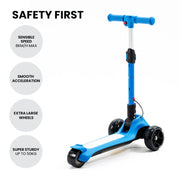ROVO KIDS 3-Wheel Electric Scooter , Ages 3-8, Adjustable Height, AU Compliant, Lithium Battery, Blue V219-TRNESCRVM1BA