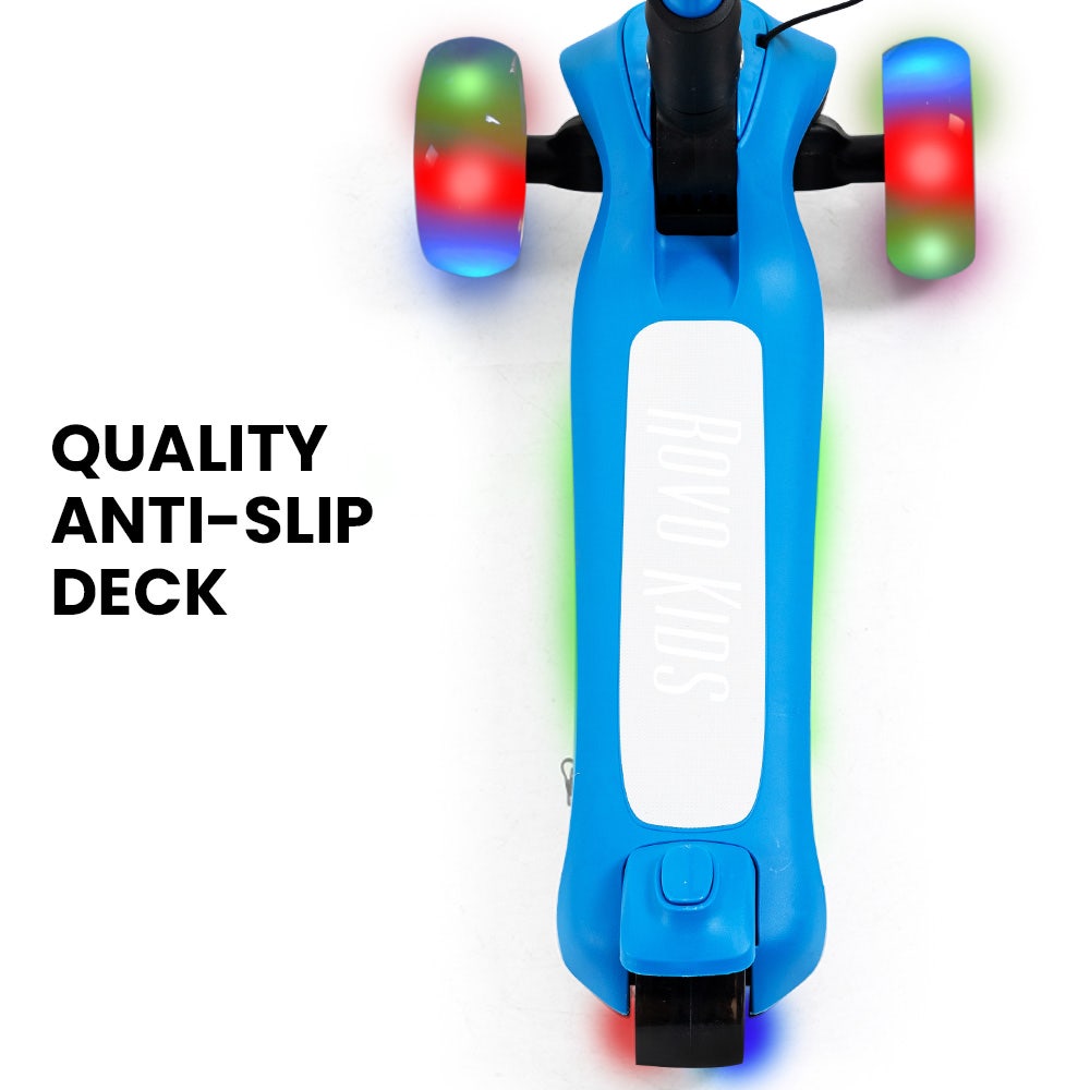 ROVO KIDS 3-Wheel Electric Scooter , Ages 3-8, Adjustable Height, AU Compliant, Lithium Battery, Blue V219-TRNESCRVM1BA
