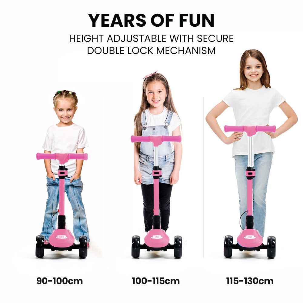 ROVO KIDS 3-Wheel Electric Scooter , Ages 3-8, Adjustable Height, AU Compliant, Lithium Battery, Pink V219-TRNESCRVM1PA