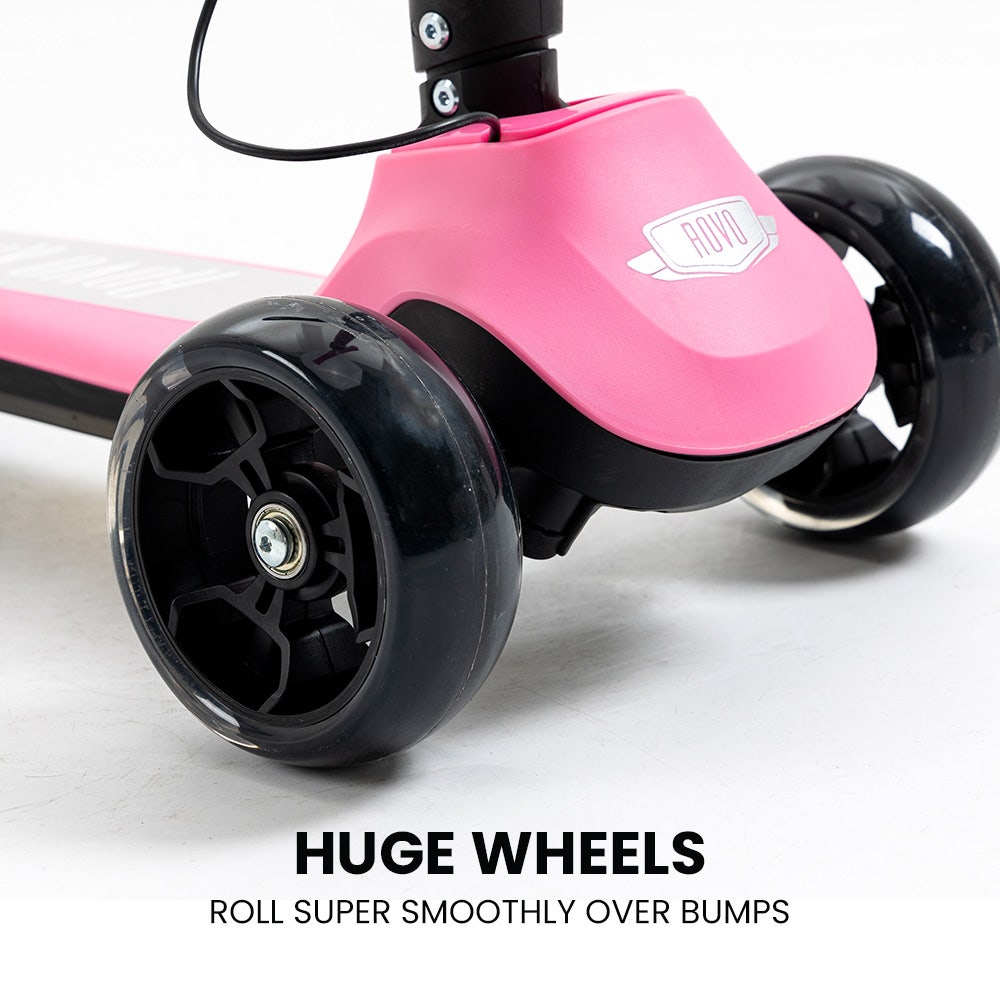 ROVO KIDS 3-Wheel Electric Scooter , Ages 3-8, Adjustable Height, AU Compliant, Lithium Battery, Pink V219-TRNESCRVM1PA