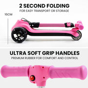 ROVO KIDS 3-Wheel Electric Scooter , Ages 3-8, Adjustable Height, AU Compliant, Lithium Battery, Pink V219-TRNESCRVM1PA