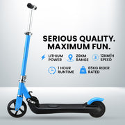 ROVO KIDS Electric Scooter Lithium Ride-On Foldable E-Scooter 125W Rechargeable, Blue V219-TRNESCRVM2BA