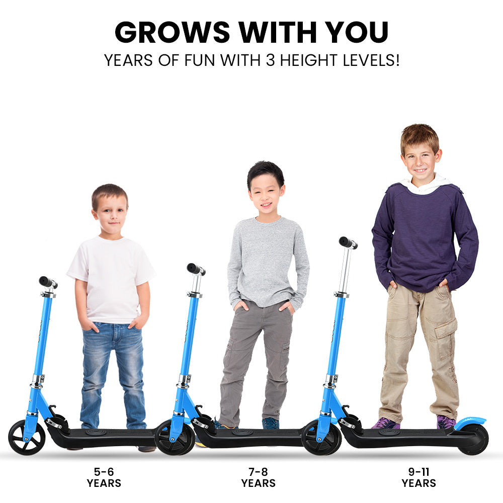 ROVO KIDS Electric Scooter Lithium Ride-On Foldable E-Scooter 125W Rechargeable, Blue V219-TRNESCRVM2BA