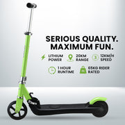 ROVO KIDS Electric Scooter Lithium Ride-On Foldable E-Scooter 125W Rechargeable, Green V219-TRNESCRVM2KA