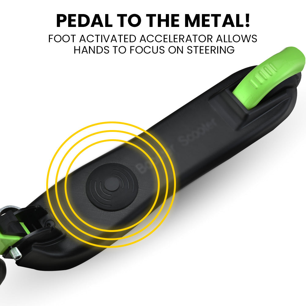 ROVO KIDS Electric Scooter Lithium Ride-On Foldable E-Scooter 125W Rechargeable, Green V219-TRNESCRVM2KA