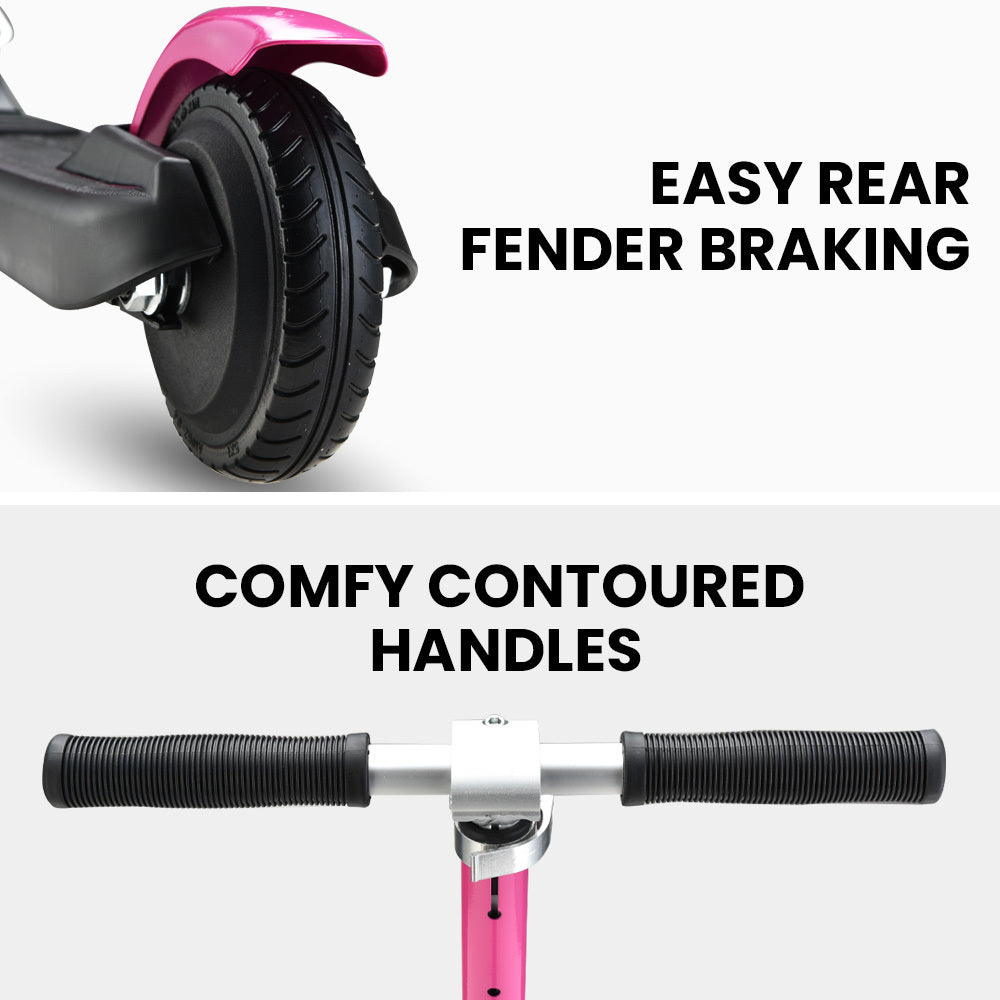 ROVO KIDS Electric Scooter Lithium Ride-On Foldable E-Scooter 125W Rechargeable, Pink V219-TRNESCRVM2PA