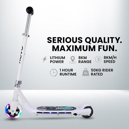 ROVO KIDS WhizKid Electric Scooter, Ages 5-11, Adjustable Height, AU Compliant, Lithium Battery, Brushless V219-TRNESCRVU1WA