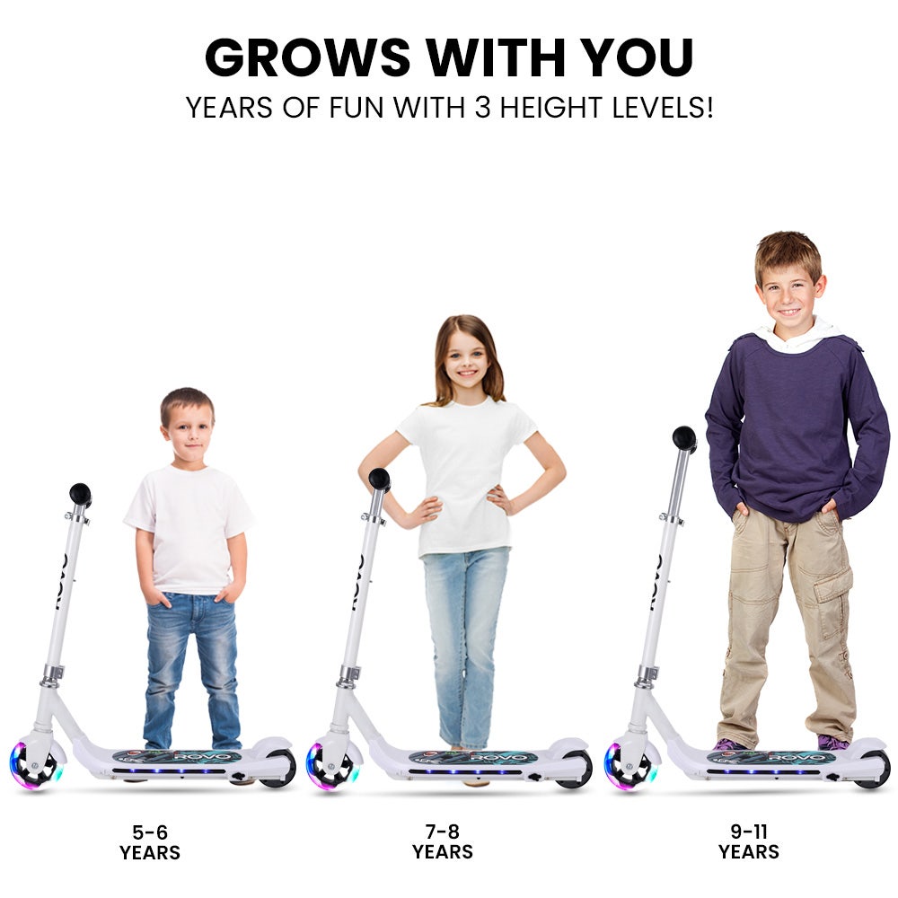 ROVO KIDS WhizKid Electric Scooter, Ages 5-11, Adjustable Height, AU Compliant, Lithium Battery, Brushless V219-TRNESCRVU1WA