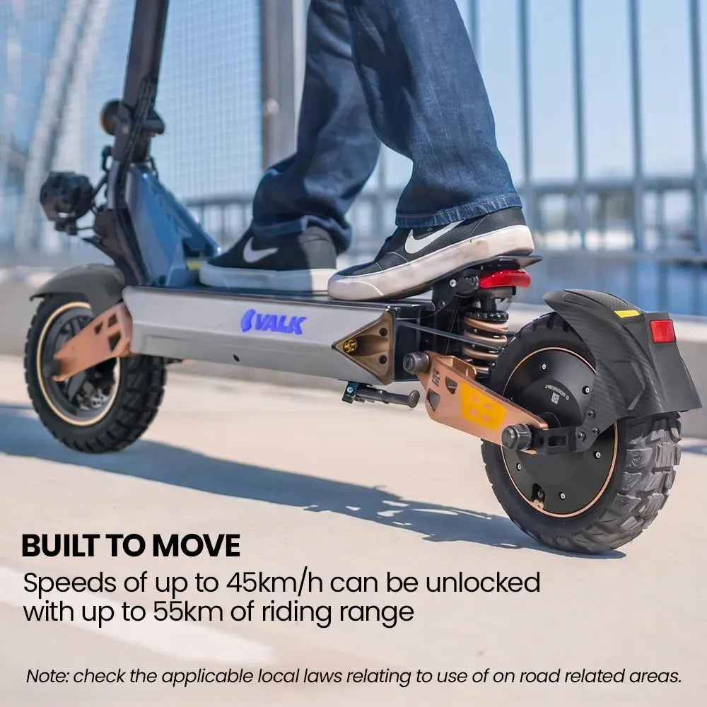 VALK Ego 8 Electric Scooter, Powerful, AU Compliant, 48V 13Ah, 55km Max Range, eScooter for Adults, Foldable, V219-TRNESCVAE8BA