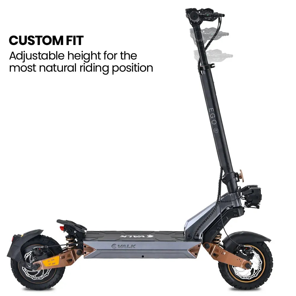 VALK Ego 8 Electric Scooter, Powerful, AU Compliant, 48V 13Ah, 55km Max Range, eScooter for Adults, Foldable, V219-TRNESCVAE8BA