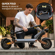 VALK Ego 8 Electric Scooter, Powerful, AU Compliant, 48V 13Ah, 55km Max Range, eScooter for Adults, Foldable, V219-TRNESCVAE8BA