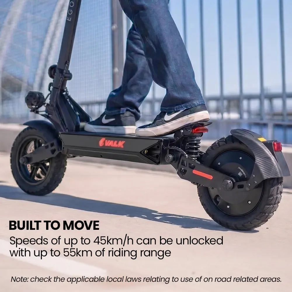 VALK Ego 8 Electric Scooter, 500W, AU Compliant, 48V 13Ah, 55km Max Range, eScooter for Adults, Foldable, Off V219-TRNESCVAE8KA