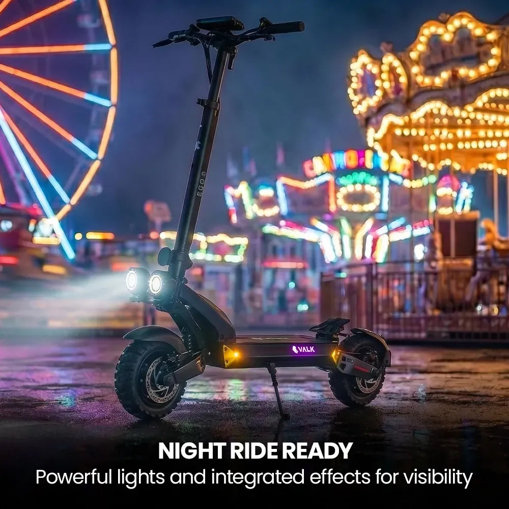 VALK Ego 8 Electric Scooter, 500W, AU Compliant, 48V 13Ah, 55km Max Range, eScooter for Adults, Foldable, Off V219-TRNESCVAE8KA