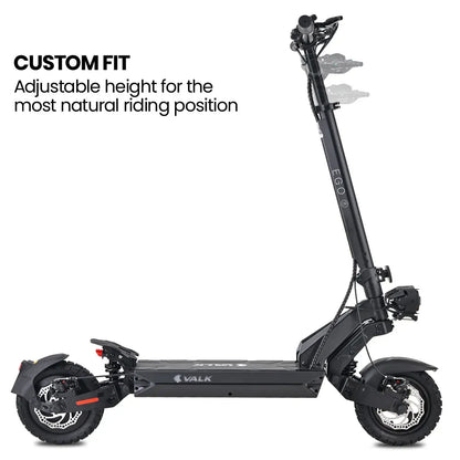 VALK Ego 8 Electric Scooter, 500W, AU Compliant, 48V 13Ah, 55km Max Range, eScooter for Adults, Foldable, Off V219-TRNESCVAE8KA
